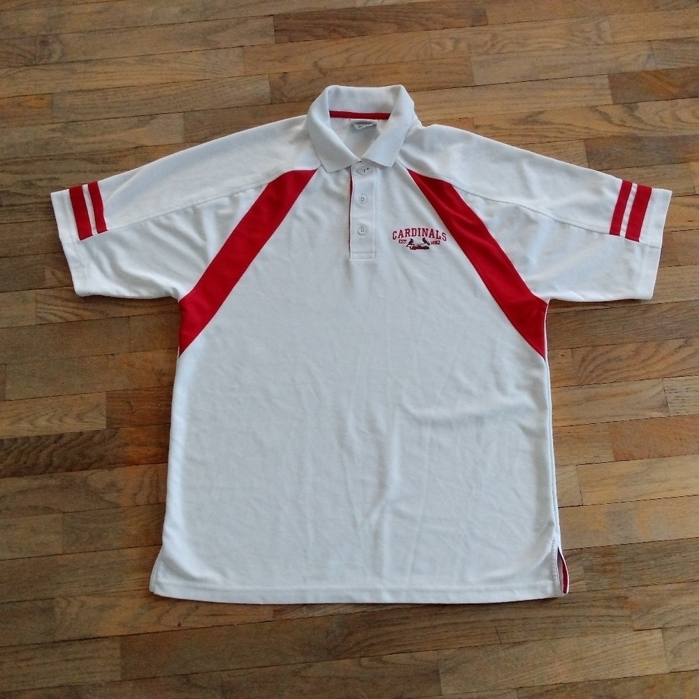 Vintage Y2K Lee Sport St Louis Cardinals Baseball Mens Large Collar Polo Shirt - Picture 1 of 8